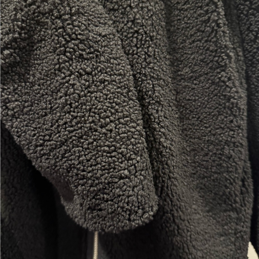 Gap Black Teddy Sherpa Fleece Zip-Up Coat - Medium - Picture 7 of 8